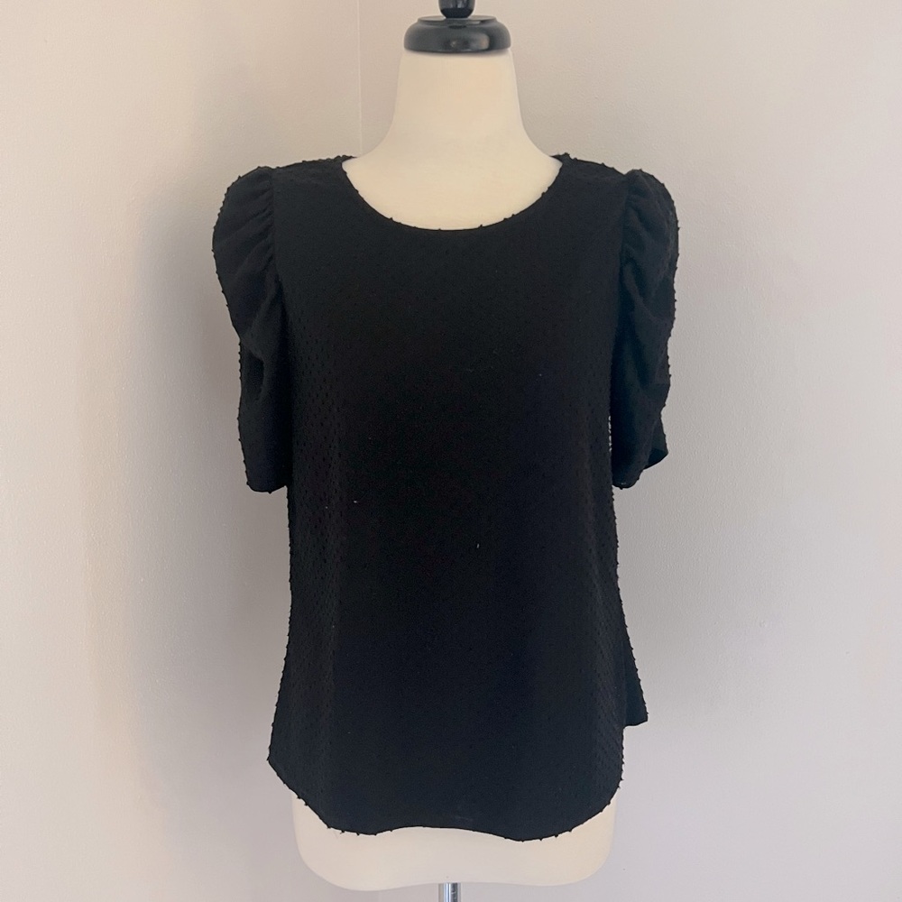 W5 Puff Short Sleeve Swiss Dot Top